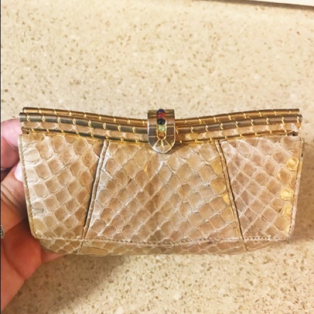 JUDITH LEIBER Snakeskin Wallet RARE